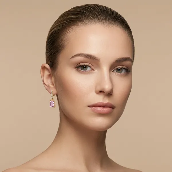 Pink_Rectangle_Drop_Ears_Anti_Tarnish_Earring_For_Women