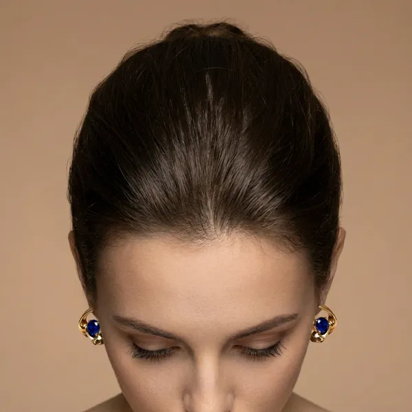 Blue_Gold_Sculpted_Ears_With_Stone_Anti_Tarnish_Earring_For_Women
