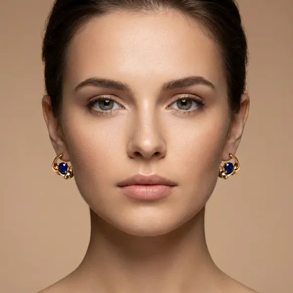 Blue_Gold_Sculpted_Ears_With_Stone_Anti_Tarnish_Earring_For_Women