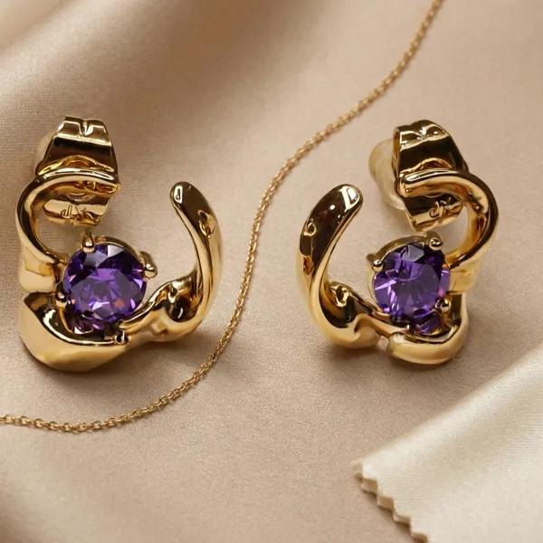 Purple_Gold_Abstract_Curve_Ears_With_Stone_Anti_Tarnish_Earring_For_Women
