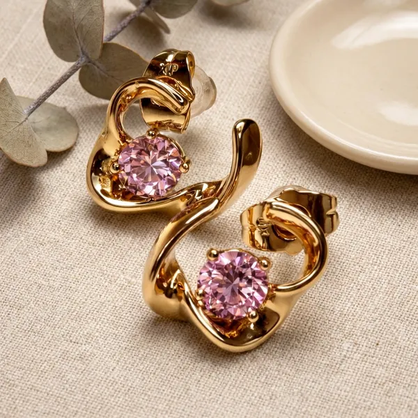 Pink_Gold_Abstract_Curve_Ears_With_Stone_Anti_Tarnish_Earring_For_Women