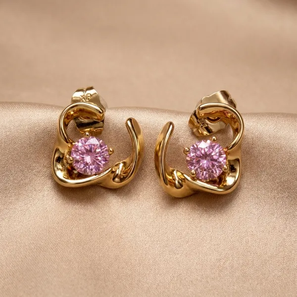 Pink_Gold_Abstract_Curve_Ears_With_Stone_Anti_Tarnish_Earring_For_Women