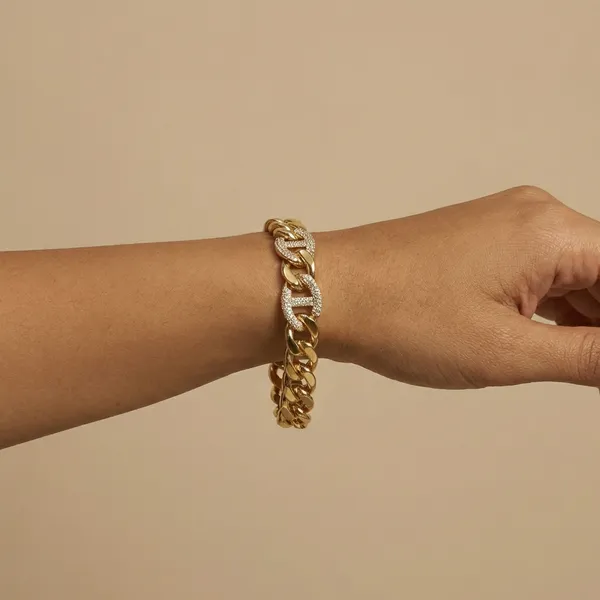 Gold_And_Silver_Pave_Anchor_Anti_Tarnish_Bracelet_For_Women