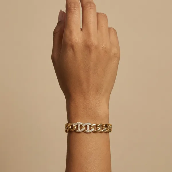 Gold_And_Silver_Pave_Anchor_Anti_Tarnish_Bracelet_For_Women