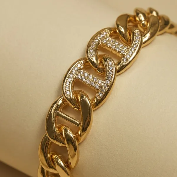 Gold_And_Silver_Pave_Anchor_Anti_Tarnish_Bracelet_For_Women