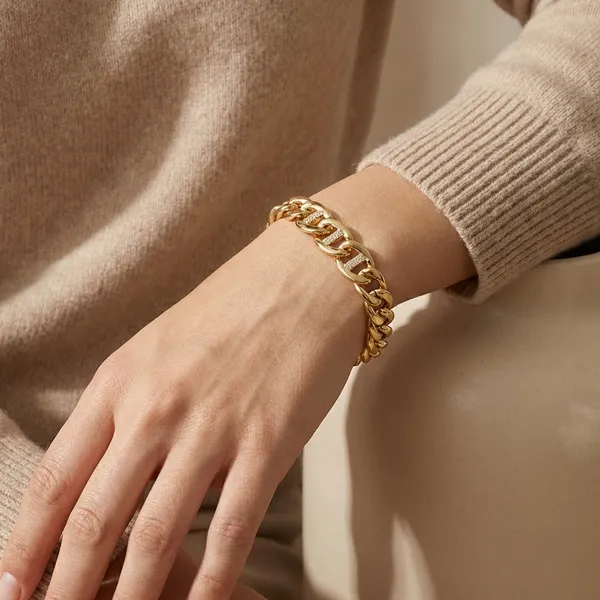 Gold_And_Silver_Pave_Anchor_Anti_Tarnish_Bracelet_For_Women
