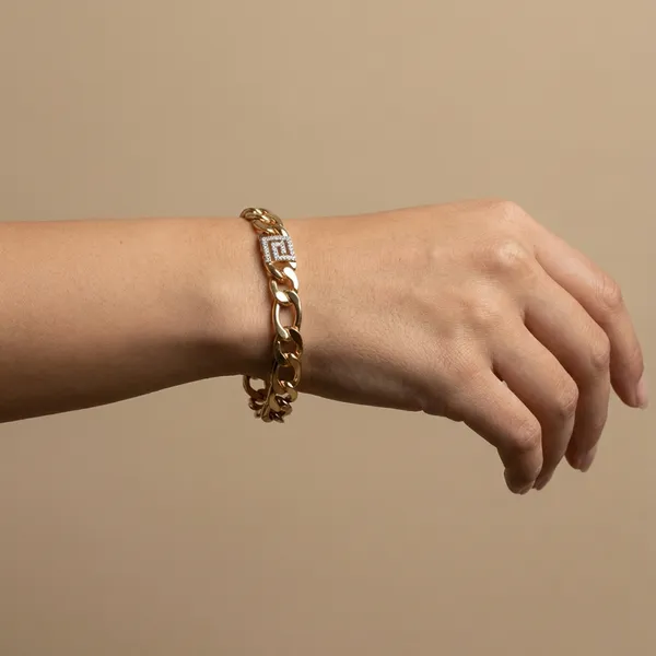 Gold_And_Silver_Geometric_Link_Anti_Tarnish_Bracelet_For_Women
