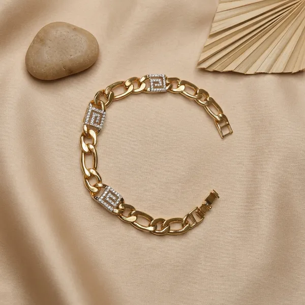 Gold_And_Silver_Geometric_Link_Anti_Tarnish_Bracelet_For_Women