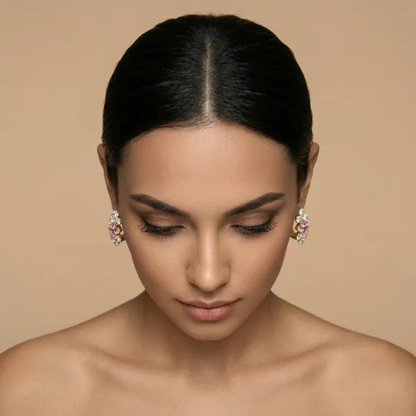 Pink_Crystal_Floral_Gold_Hoop_Ears_Anti_Tarnish_Earring_For_Women