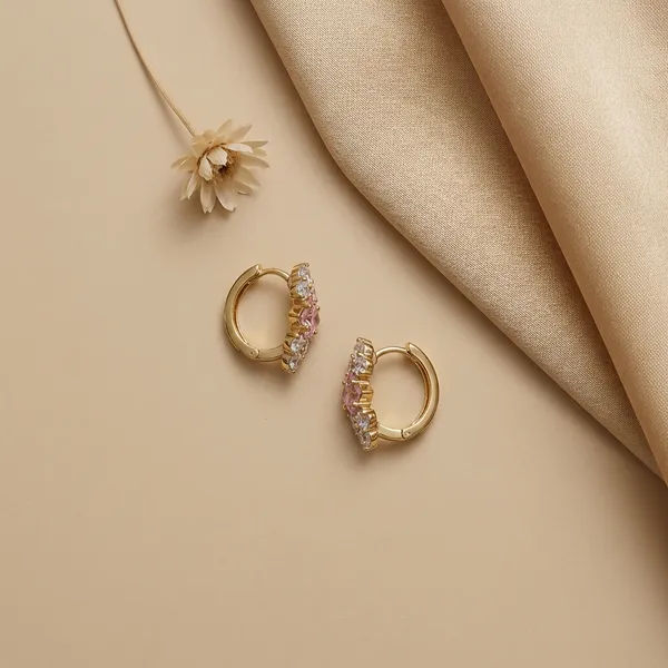 Pink_Crystal_Floral_Gold_Hoop_Ears_Anti_Tarnish_Earring_For_Women