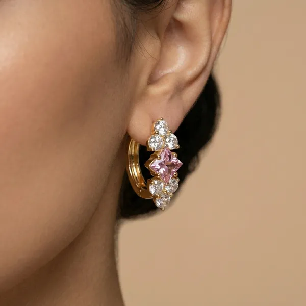 Pink_Crystal_Floral_Gold_Hoop_Ears_Anti_Tarnish_Earring_For_Women