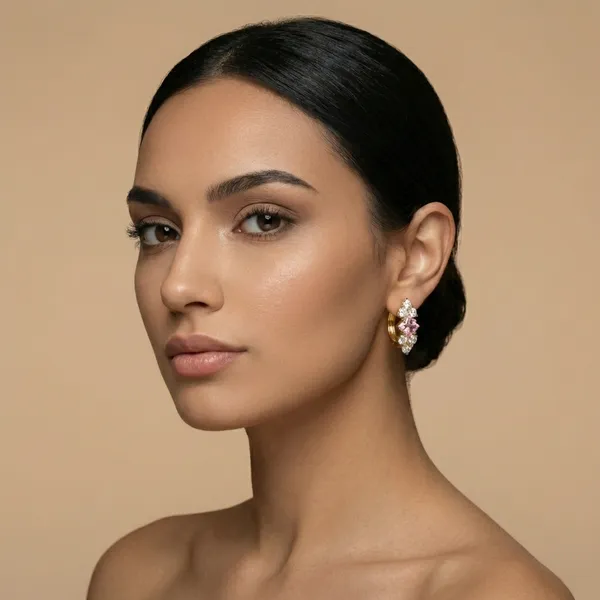 Pink_Crystal_Floral_Gold_Hoop_Ears_Anti_Tarnish_Earring_For_Women
