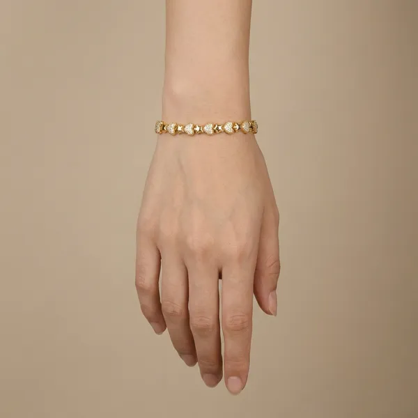 Gold_And_Silver_Pave_Heart_Chain_Anti_Tarnish_Bracelet_For_Women