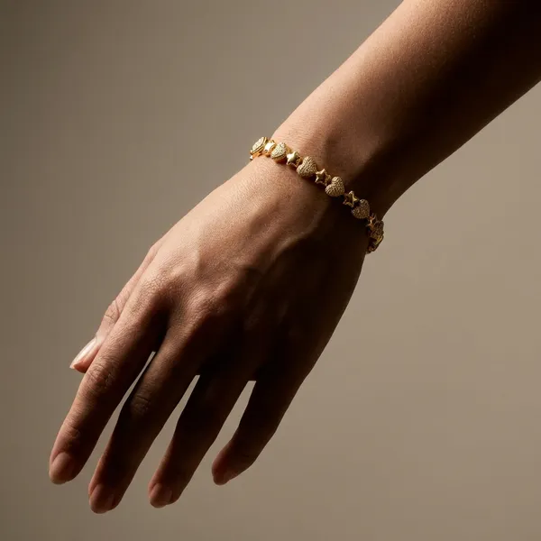 Gold_And_Silver_Pave_Heart_Chain_Anti_Tarnish_Bracelet_For_Women