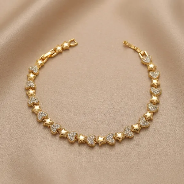 Gold_And_Silver_Pave_Heart_Chain_Anti_Tarnish_Bracelet_For_Women