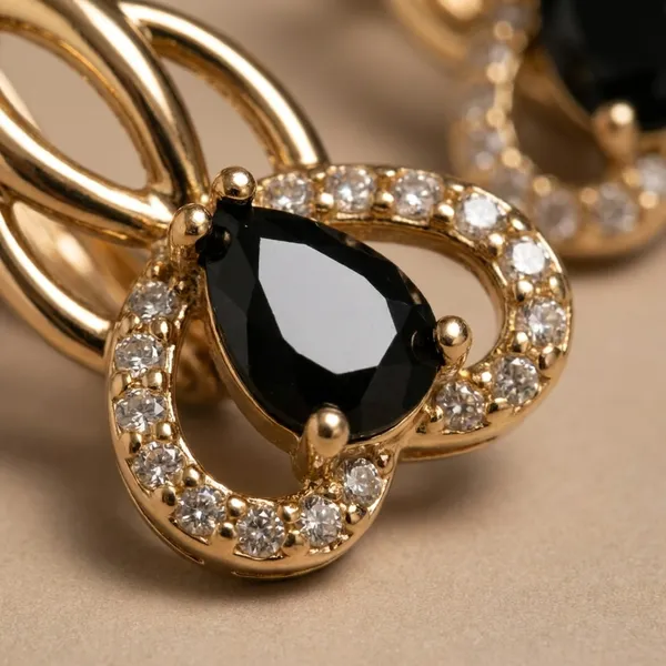Black_Teardrop_Crystal_Gold_Ears_Anti_Tarnish_Earring_For_Women