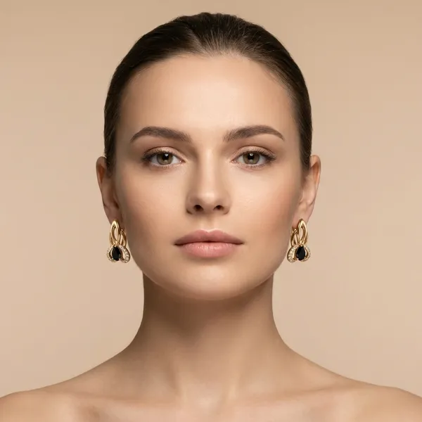 Black_Teardrop_Crystal_Gold_Ears_Anti_Tarnish_Earring_For_Women
