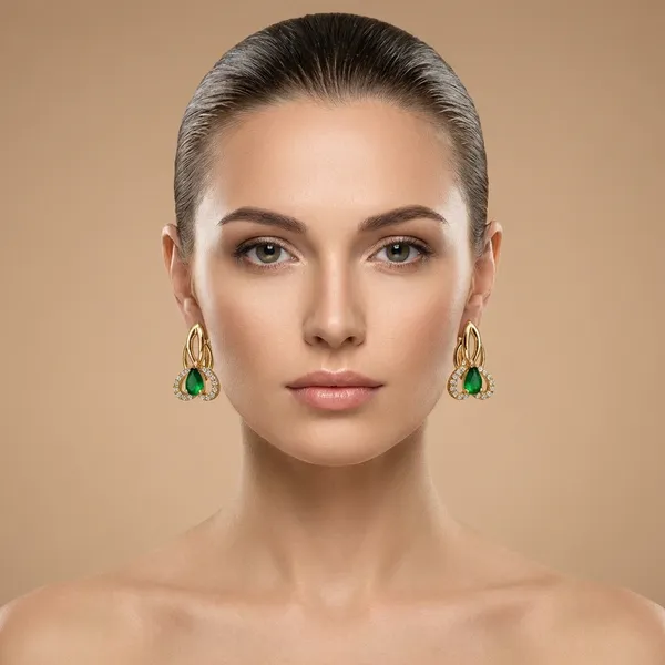 Green_Teardrop_Floral_Ears_Anti_Tarnish_Earring_For_Women