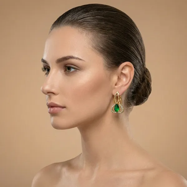 Green_Teardrop_Floral_Ears_Anti_Tarnish_Earring_For_Women