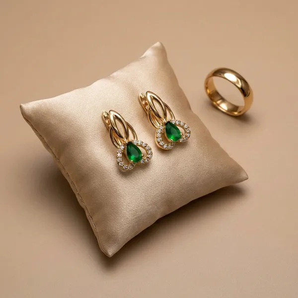 Green_Teardrop_Floral_Ears_Anti_Tarnish_Earring_For_Women