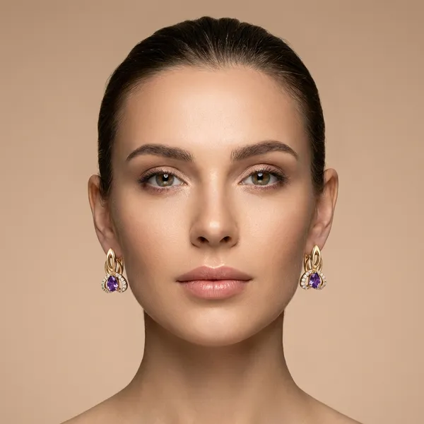 Purple_Teardrop_Crystal_Gold_Ears_Anti_Tarnish_Earring_For_Women