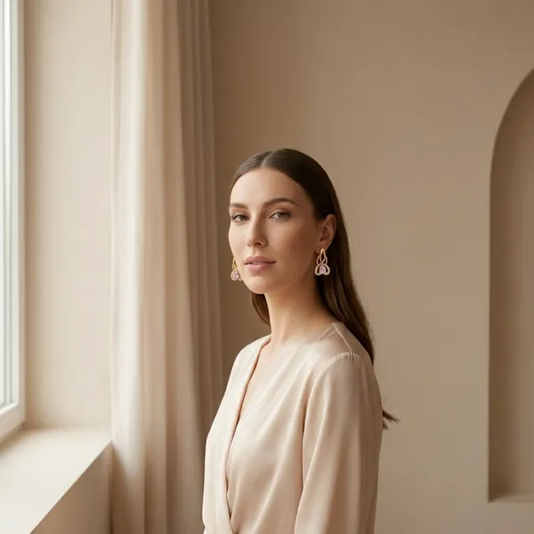 Pink_Teardrop_Crystal_Gold_Ears_Anti_Tarnish_Earring_For_Women