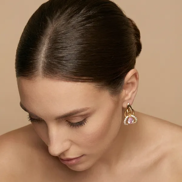 Pink_Teardrop_Crystal_Gold_Ears_Anti_Tarnish_Earring_For_Women