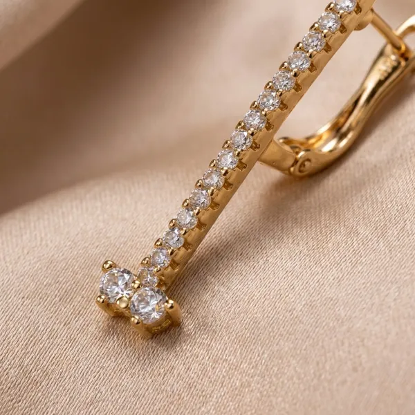 Gold_Vertical_Crystal_Drop_Tone_Ears_Anti_Tarnish_Earring_For_Women