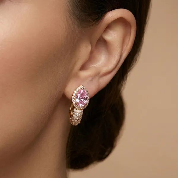 Pink_Teardrop_Crystal_Hoop_Ears_Anti_Tarnish_Earring_For_Women