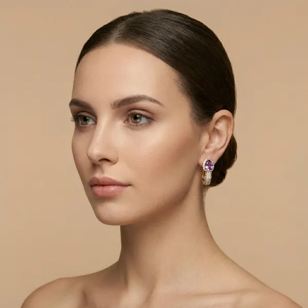 Purple_Teardrop_Crystal_Hoop_Ears_Anti_Tarnish_Earring_For_Women