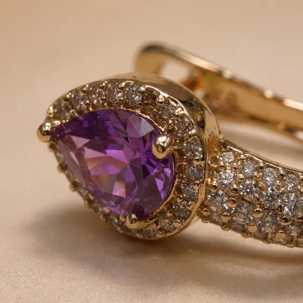 Purple_Teardrop_Crystal_Hoop_Ears_Anti_Tarnish_Earring_For_Women