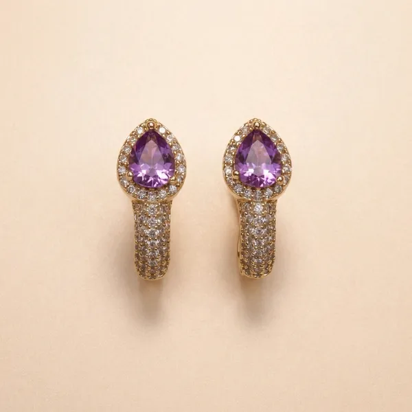 Purple_Teardrop_Crystal_Hoop_Ears_Anti_Tarnish_Earring_For_Women