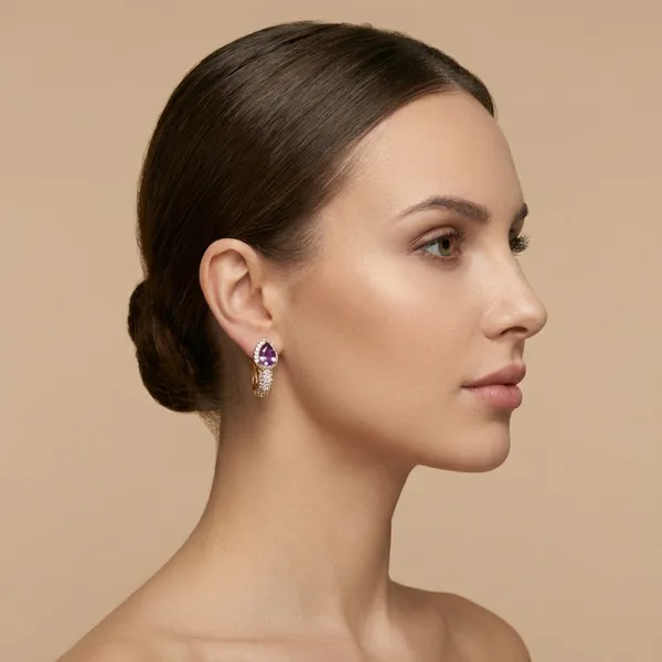 Purple_Teardrop_Crystal_Hoop_Ears_Anti_Tarnish_Earring_For_Women