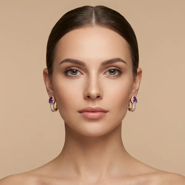 Purple_Teardrop_Crystal_Hoop_Ears_Anti_Tarnish_Earring_For_Women