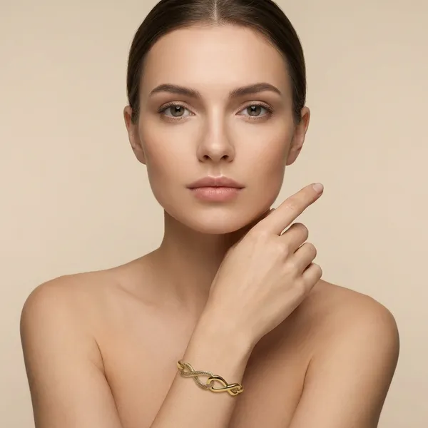 Gold_Infinity_Twist_Anti_Tarnish_Ring_Bracelet_For_Women