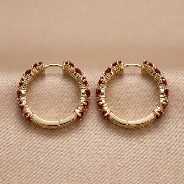 Red_Crystal_Halo_Hoop_Ears_Anti_Tarnish_Earring_For_Women