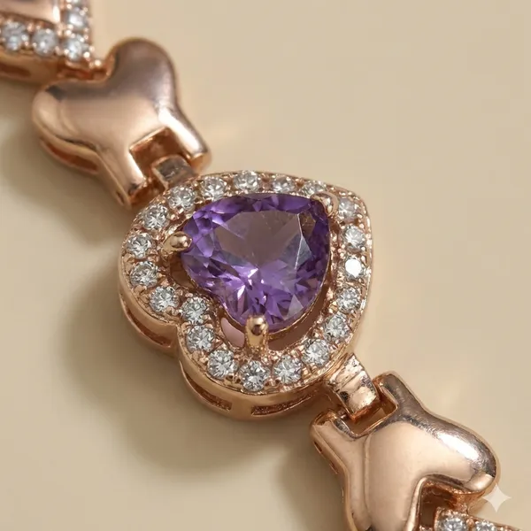 Purple_Amethyst_Heart_Chain_Anti_Tarnish_Bracelet_For_Women