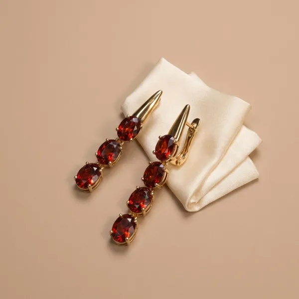 Red_Triple_Crystal_Drop_Ears_Anti_Tarnish_Earring_For_Women