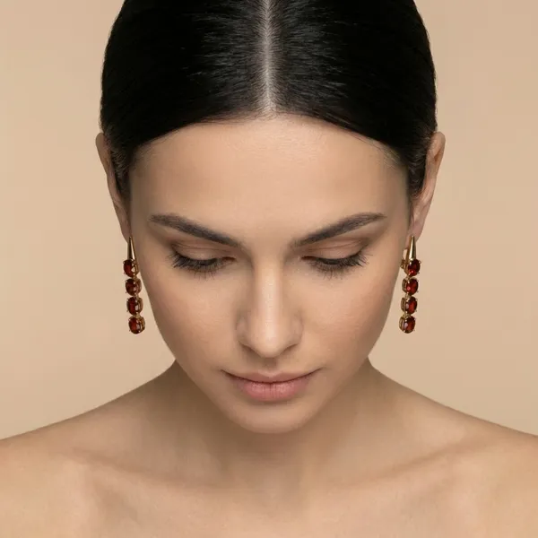 Red_Triple_Crystal_Drop_Ears_Anti_Tarnish_Earring_For_Women
