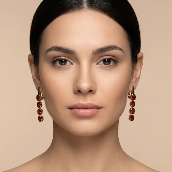 Red_Triple_Crystal_Drop_Ears_Anti_Tarnish_Earring_For_Women