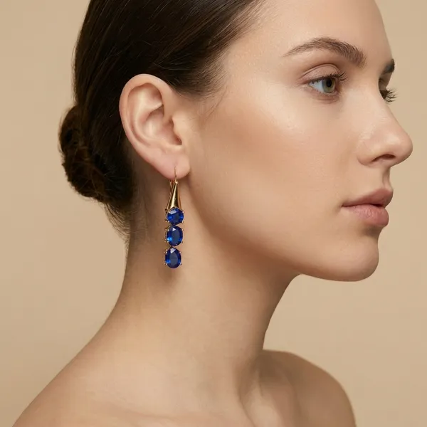 Navy_Blue_Triple_Crystal_Drop_Ears_Anti_Tarnish_Earring_For_Women