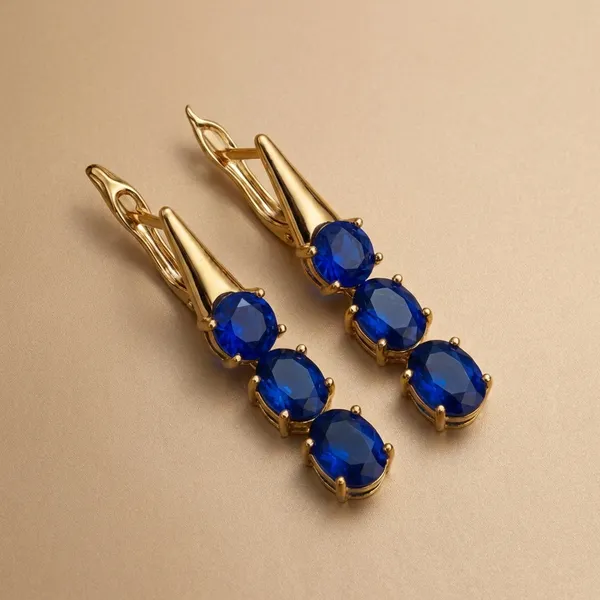 Navy_Blue_Triple_Crystal_Drop_Ears_Anti_Tarnish_Earring_For_Women