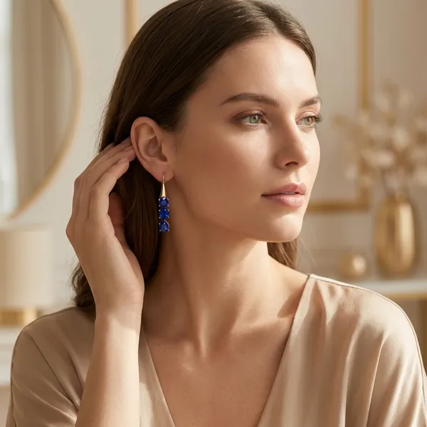 Navy_Blue_Triple_Crystal_Drop_Ears_Anti_Tarnish_Earring_For_Women