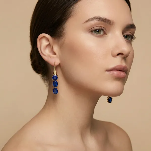 Navy_Blue_Triple_Crystal_Drop_Ears_Anti_Tarnish_Earring_For_Women