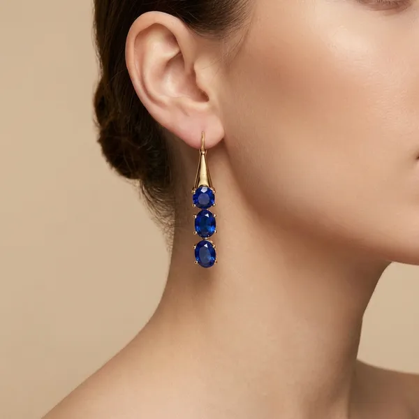 Navy_Blue_Triple_Crystal_Drop_Ears_Anti_Tarnish_Earring_For_Women
