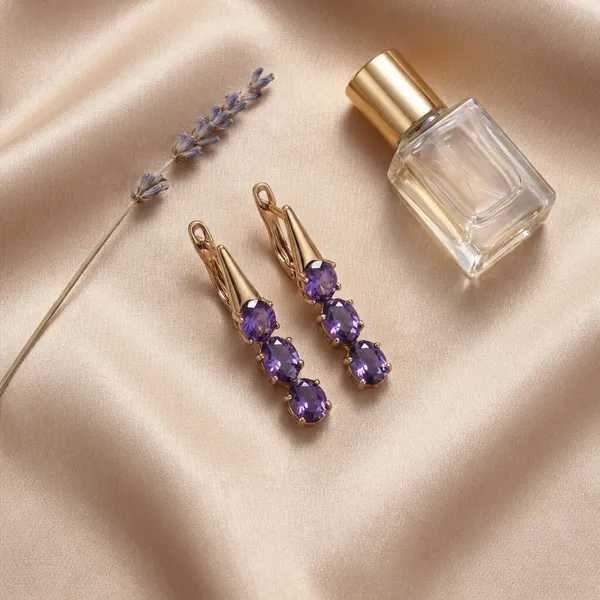Purple_Triple_Crystal_Drop_Ears_Anti_Tarnish_Earring_For_Women