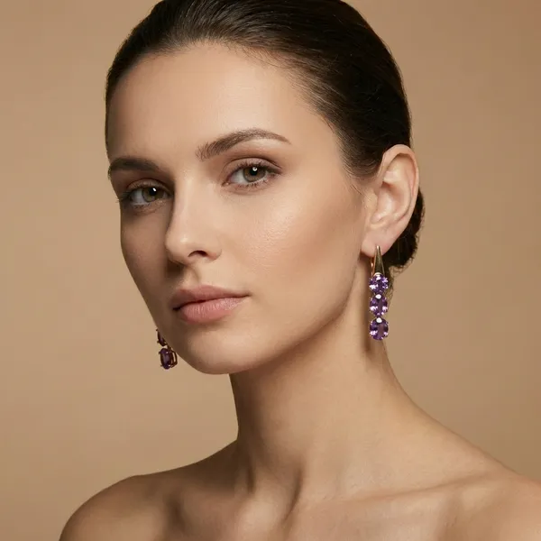 Purple_Triple_Crystal_Drop_Ears_Anti_Tarnish_Earring_For_Women