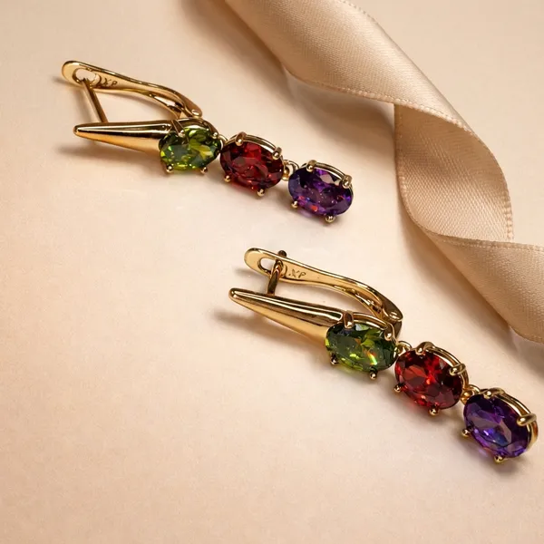 Multicolor_Dark_Oval_Crystal_Drop_Ears_Anti_Tarnish_Earring_For_Women