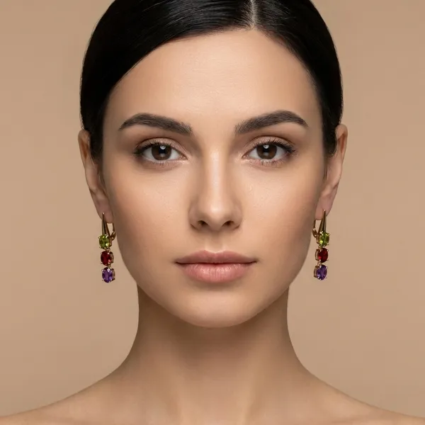 Multicolor_Dark_Oval_Crystal_Drop_Ears_Anti_Tarnish_Earring_For_Women