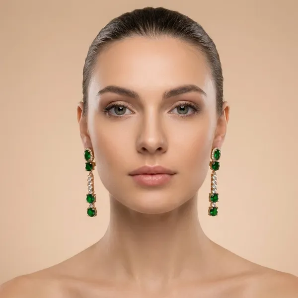 Green_Emerald_Dangle_Ears_Anti_Tarnish_Earring_For_Women
